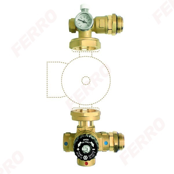 Ferro GM-WP 1” osztós keverőegység 130 mm-es szivattyúhoz