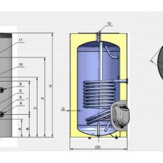 ELDOM Green Line S 300 álló indirekt HMV tartály (300 liter / 1 hőcserélő / 3 kW elektromos fűtőbetét) - Image 3