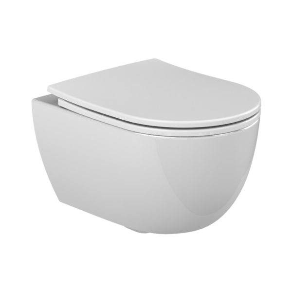 CeraStyle BELLA fali WC + SLIM ülőke - perem nélküli - rimless - mély öblítésű - rövid - 48 cm - HC00506PN00_BSTV