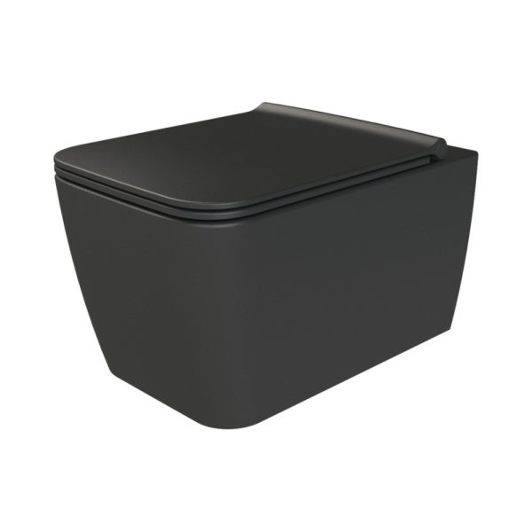 CeraStyle HERA fali WC - MATT FEKETE - rimless - perem nélküli - rejtett szerelésű - mély öblítés - HC01706PN05 - Image 3