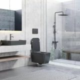 CeraStyle HERA fali WC - MATT FEKETE - rimless - perem nélküli - rejtett szerelésű - mély öblítés - Image 4