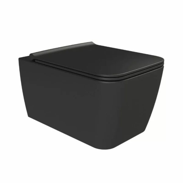 CeraStyle HERA fali WC - MATT FEKETE - rimless - perem nélküli - rejtett szerelésű - mély öblítés - HC01706PN05 - Image 7