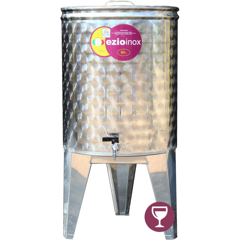 Inox tartály álló - 60 literes