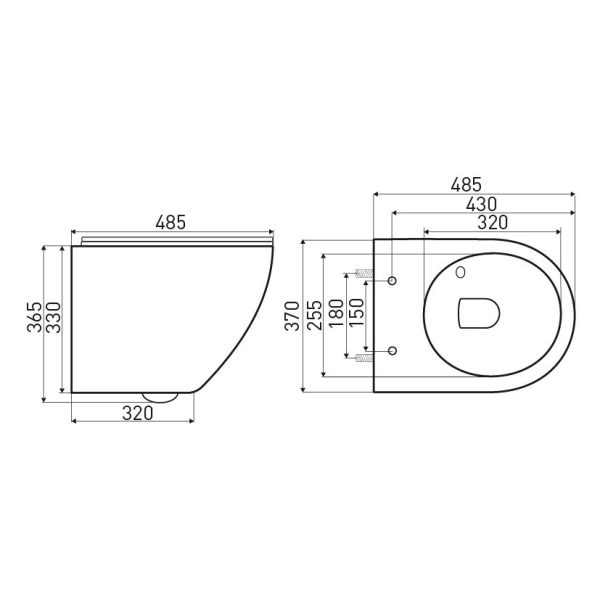 Kasos fali rimless WC - KASOS - Image 6