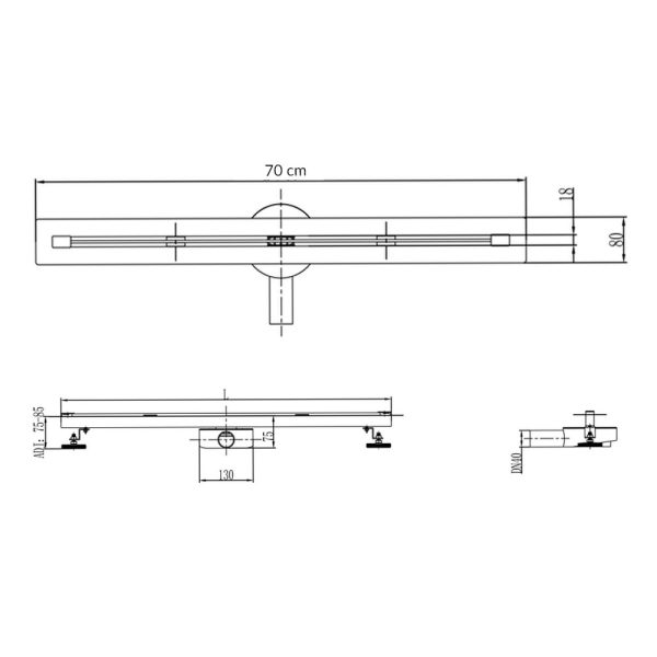 Slim rozsdamentes zuhanyfolyóka 70 cm - L01-70 - Image 6