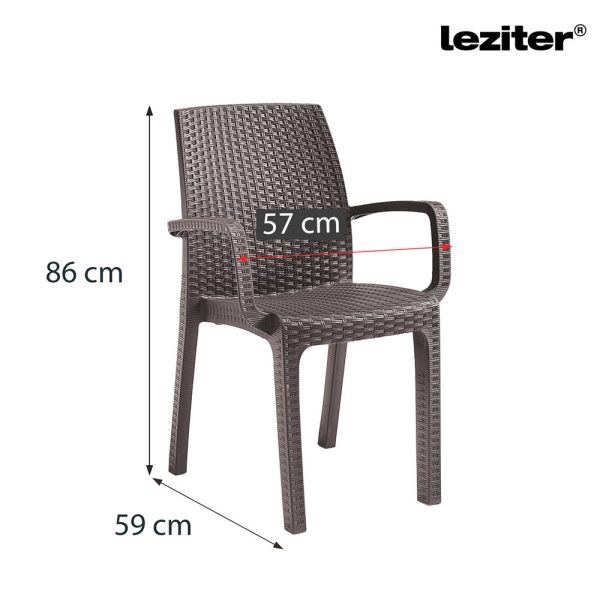 Verdi műanyag kerti szék, Taupe szín - LBIVERTA - Image 3
