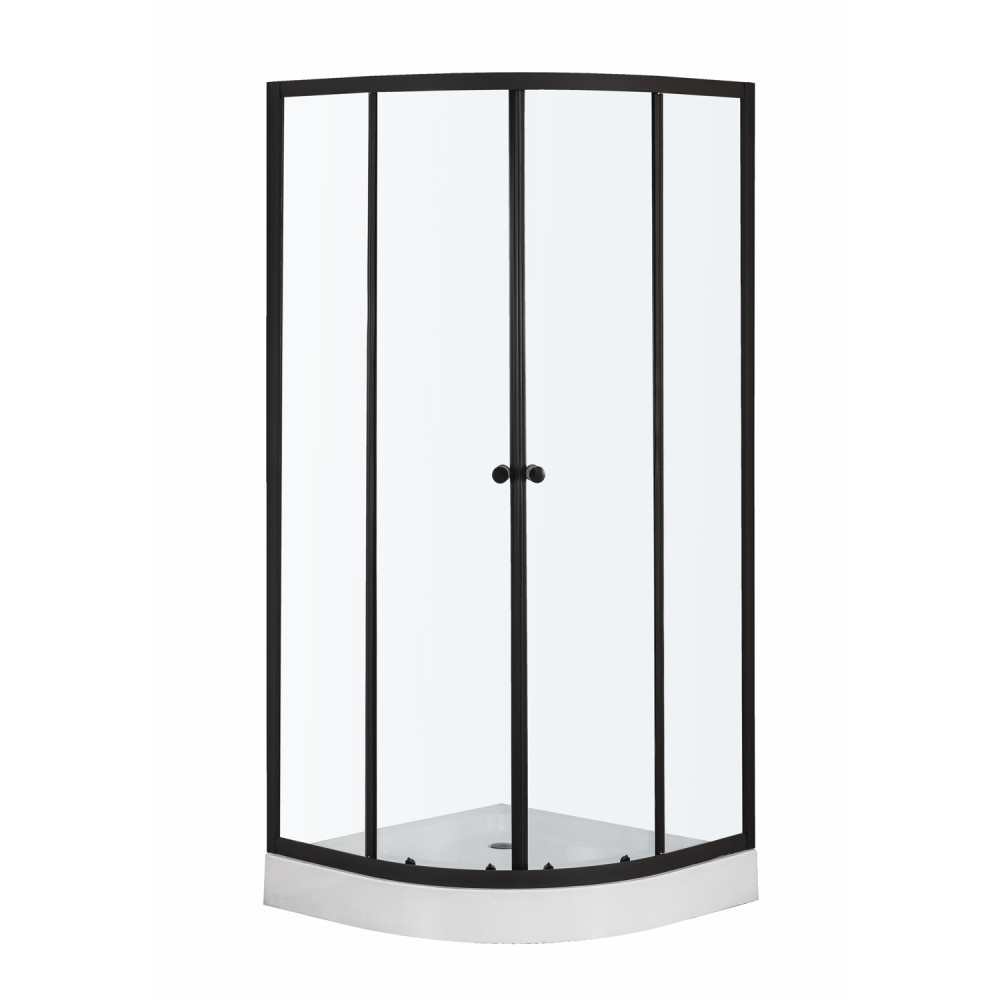 Leo 80 Black íves zuhanykabin zuhanytálcával - LEO80-BLACK-TRAY