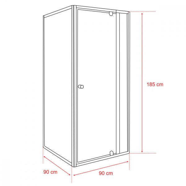 Flexi 90x90 cm sarokba szerelhető szögletes zuhanykabin zuhanytálca nélkül - LF011_LF1290S - Image 5