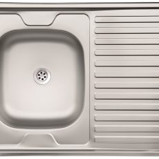 Livinox N-120BK teletetős csepptálcás rozsdamentes mosogató, balos medence 800 x 600 x 130mm