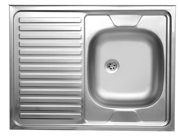 Livinox N-120JK csepptálcás teletetős rozsdamentes mosogató jobbos medence 800 x 600 x 130 mm