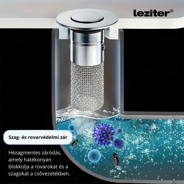 Klikk-Klakk lefolyódugó szűrővel rozsdamentes acél 60 mm - LLSZ-60 - Image 8