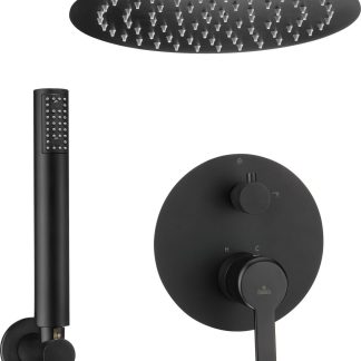 Deante Arnika Nero NAC_N9QP falon belüli zuhany csaptelep zuhanyszettel fejzuhannyal fekete színben