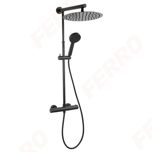 Ferro Trevi Black NP75-TRV7U-BL termosztátos zuhany csaptelep zuhanyrendszerrel