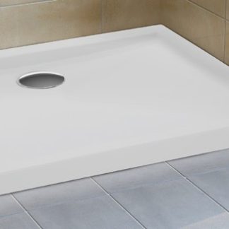 H2O Nero D Slim szögletes aszimmetrikus akril zuhanytálca szifonnal