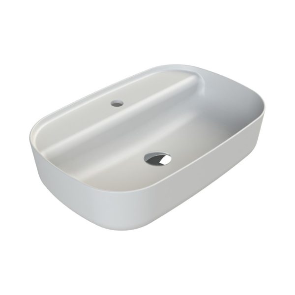 CeraStyle AQUA - PULTRA ültethető - Top Counter - porcelán mosdó - MATT FEHÉR - 60 x 40 cm - OC007H61U04
