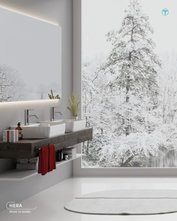 CeraStyle HERA - PULTRA ültethető - Top Counter - porcelán mosdó - 60 x 42 cm - Image 4