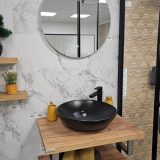 CeraStyle ZERO - PULTRA ültethető - Top Counter - porcelán mosdó- O - MATT FEKETE - Ø 46 cm - Image 4