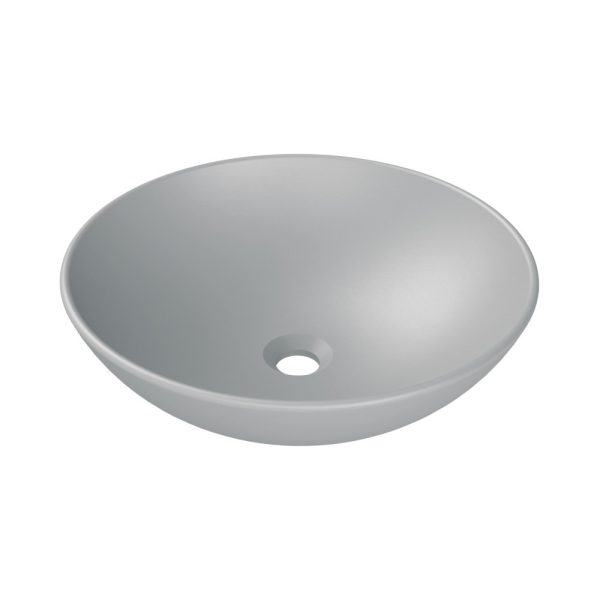 CeraStyle ZERO - PULTRA ültethető - Top Counter - porcelán mosdó - O - MATT SZÜRKE - Ø 46 cm - OC052E81W13