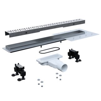 Radaway folyóka test Slim 95cm + gallér + szifon + burkolható rács 5L095S+5R095SB