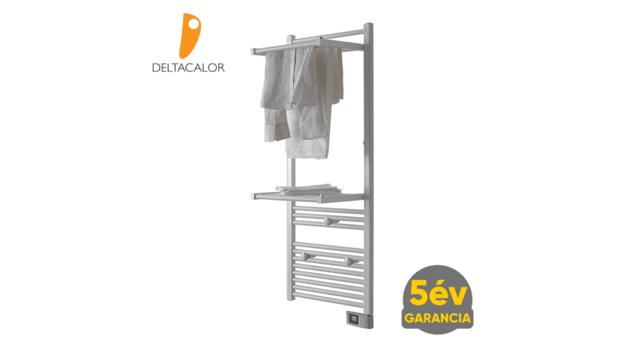 Deltacalor Papillon Double 500 Watt, 2 db nyitható radiátor taggal (12+6+6 tag / 500 x 1274 mm) elektromos törölközőszárító programozható vezérléssel