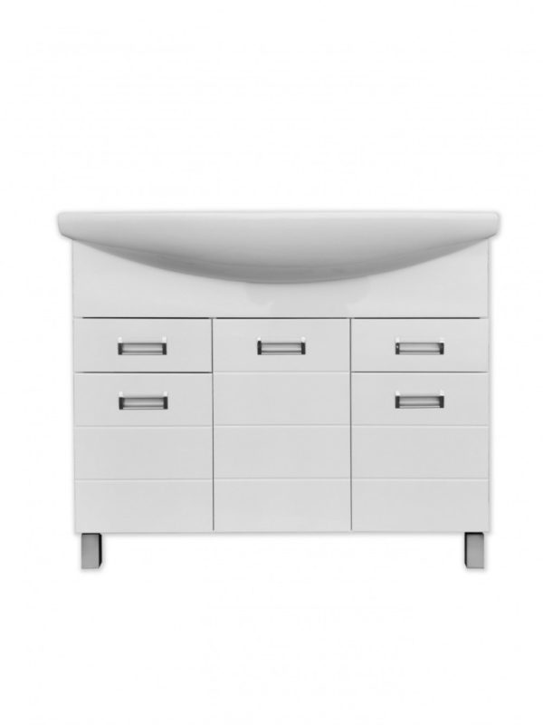 Viva SZQUARE 100 lábon álló fürdőszobabútor Sanovit ZENON 6095 porcelán mosdóval 97 x 51 cm - S100 - Image 3
