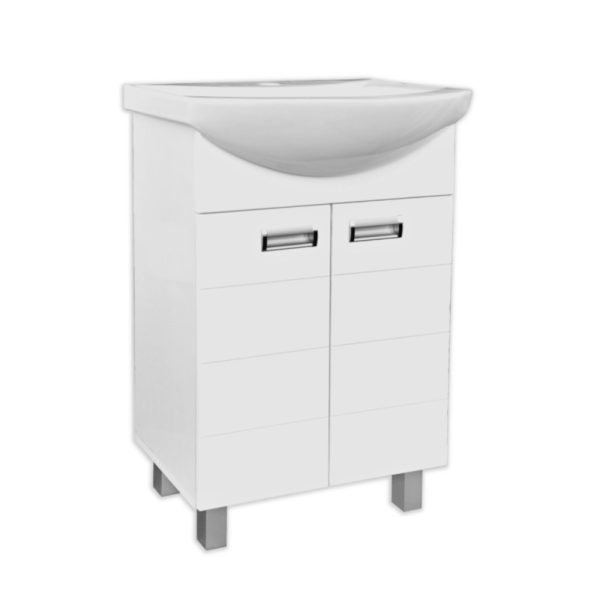 Viva SZQUARE 55 lábon álló fürdőszobabútor Sanovit ZENON 6055 porcelán mosdóval 55 x 44 cm - S550 - Image 3