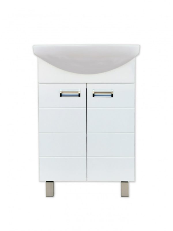 Viva SZQUARE 55 lábon álló fürdőszobabútor Sanovit ZENON 6055 porcelán mosdóval 55 x 44 cm - S550 - Image 4