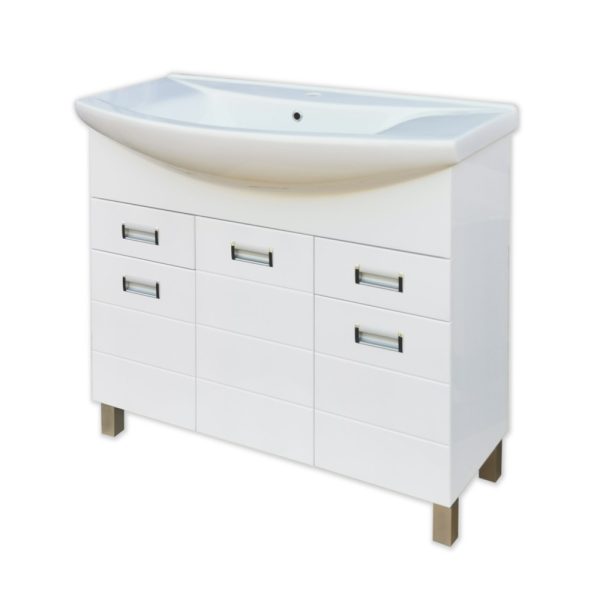 Viva SZQUARE 85 lábon álló fürdőszobabútor Sanovit ZENON 6085 porcelán mosdóval 86 x 50 cm - Image 3