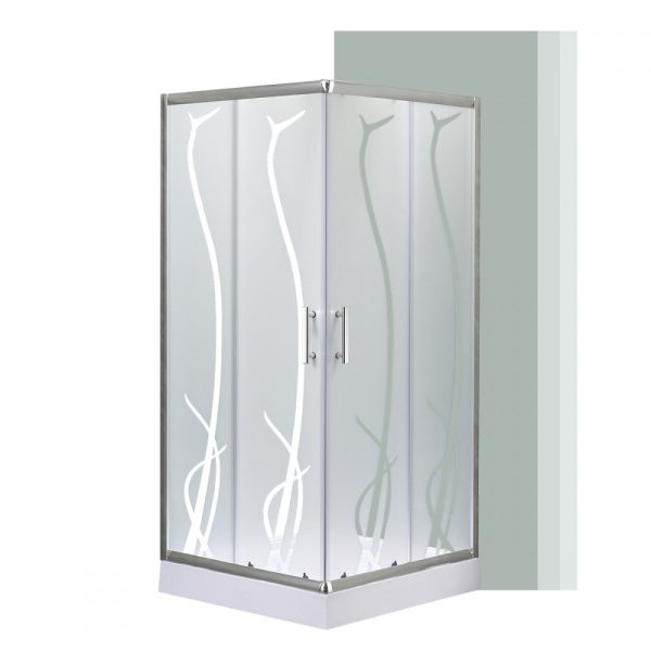 Spirit Bamboo 90x90 cm szögletes zuhanykabin, zuhanytálcával - SB90A_AKSZ90ZT
