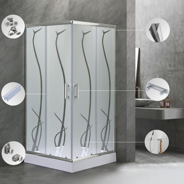 Spirit Bamboo 90x90 cm szögletes zuhanykabin, zuhanytálcával - SB90A_AKSZ90ZT - Image 6