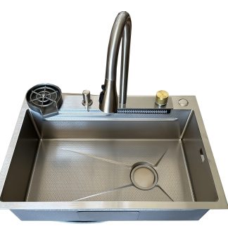 Kevmil SER 680x460 Exkluzív design extra mély egymedencés rozsdamentes mosogató 68 x 46 x 23 cm