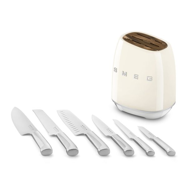 SMEG KÉS KÉSZLET, retro, bézs - Image 2