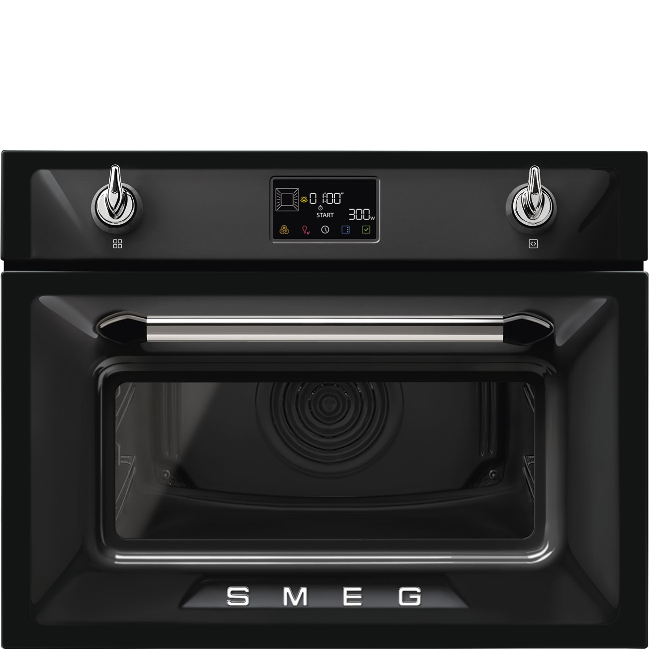 SMEG KOMPAKT KOMBINÁLT MIKROHULLÁMÚ SÜTŐ, Victoria design, Galileo, 45 cm, ES LCD, fekete - SO4902M1N