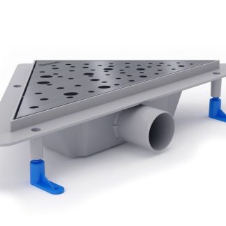 STY-DF Styron sarok zuhanyfolyóka, rozsdamentes fényes Drops ráccsal