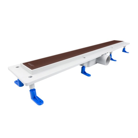 STY-GFB-70 Styron beltéri zuhanyfolyóka egyenes, festett barna üveg ráccsal 700 mm