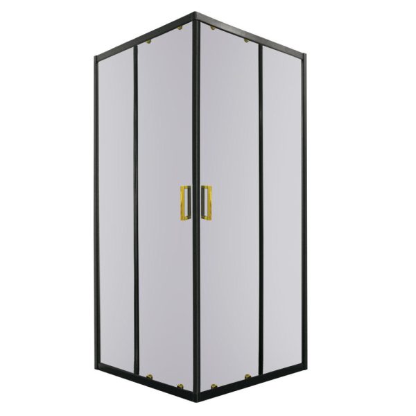 Tiara Square Gold 80x80 cm szögletes zuhanykabin zuhanytálca nélkül - TIARASQUAREGOLD80