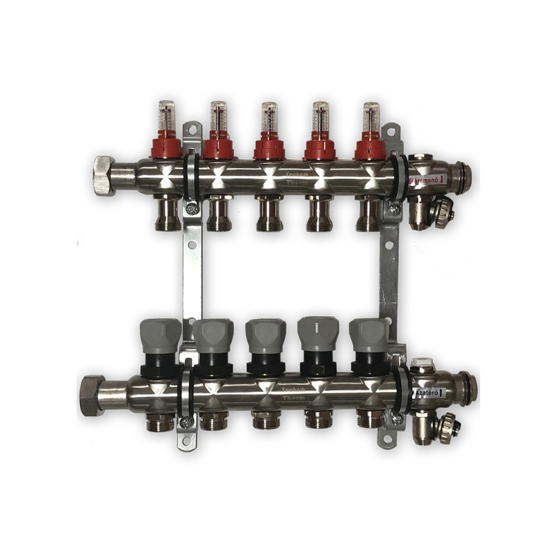 Technik Therm TTO rozsdamentes osztó-gyűjtő áramlásérzékelővel 1" - eurokónusz G3/4"