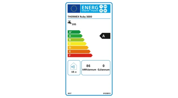 Thermex RUBY 3000 rozsdamentes átfolyós elektromos vízmelegítő és csaptelep (3 kW) - Image 3