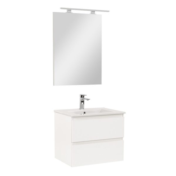 Vario Forte 60 komplett fürdőszoba bútor fehér-fehér színben -Vario001-k