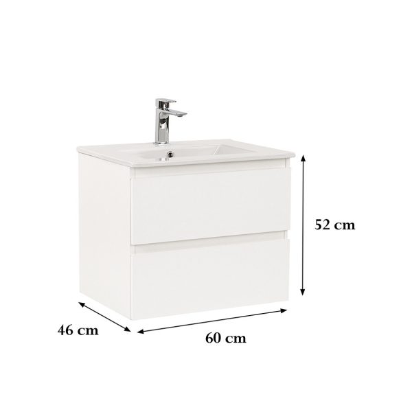 Vario Forte 60 alsó szekrény mosdóval fehér-fehér színben - Vario001 - Image 3
