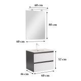 Vario Forte 60 komplett fürdőszoba bútor antracit-fehér színben - Vario004-k - Image 3