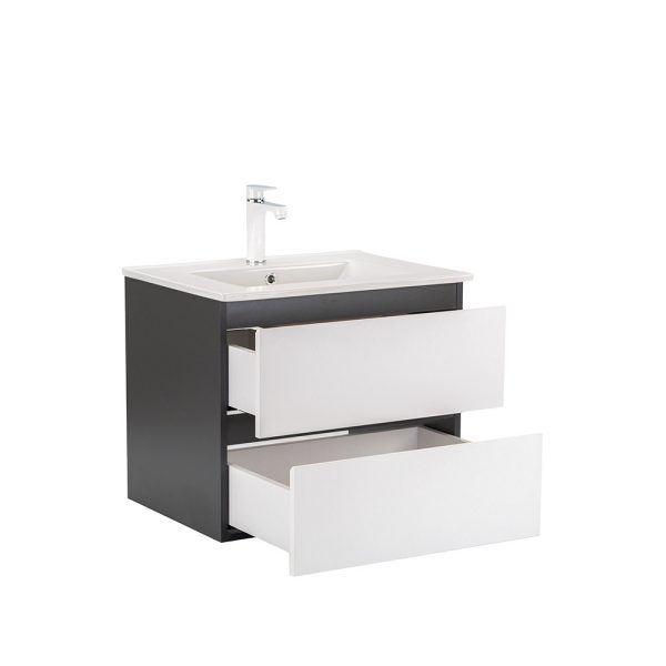 Vario Forte 60 komplett fürdőszoba bútor antracit-fehér színben - Vario004-k - Image 5