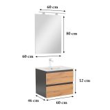 Vario Forte 60 komplett fürdőszobabútor antracit-tölgy színben - Vario006-k - Image 3