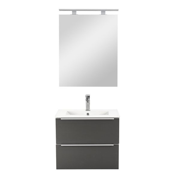 Vario Trim 60 komplett fürdőszoba bútor antracit-fehér színben - Vario011-k - Image 4