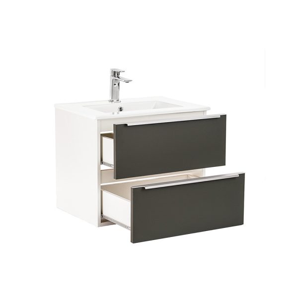 Vario Trim 60 komplett fürdőszoba bútor antracit-fehér színben - Vario011-k - Image 5