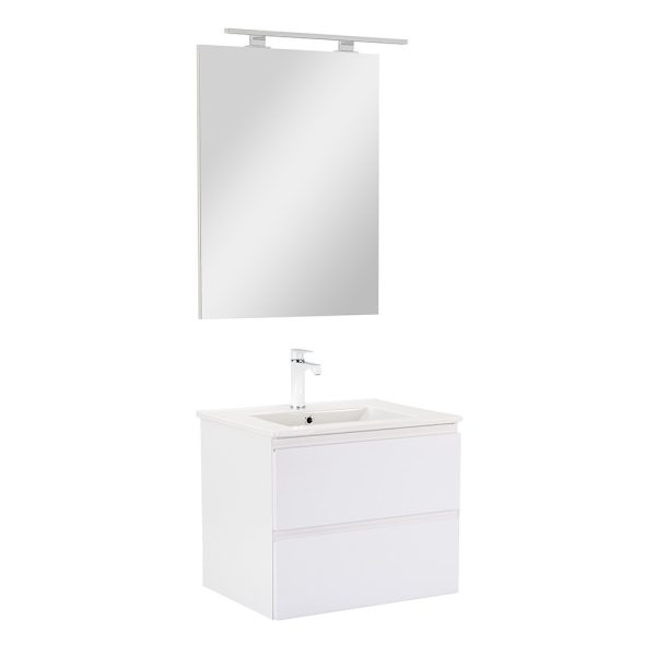 Vario Pull 60 komplett fürdőszobabútor fehér-fehér színben - Vario019-k