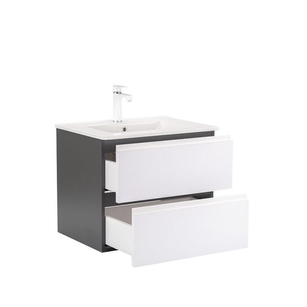 Vario Pull 60 komplett fürdőszobabútor antracit-fehér színben - Vario022-k - Image 5