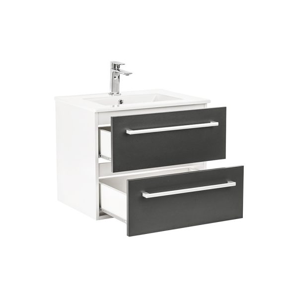 Vario Clam 60 komplett fürdőszoba bútor fehér-antracit színben - Vario029-k - Image 5