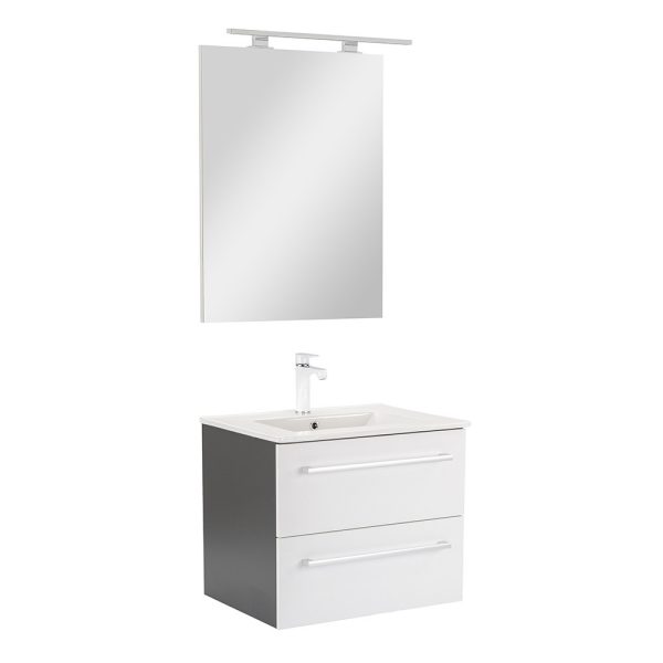 Vario Clam 60 komplett fürdőszobabútor antracit-fehér színben - Vario031-k