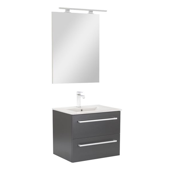 Vario Clam 60 komplett fürdőszobabútor antracit-antracit színben - Vario032-k